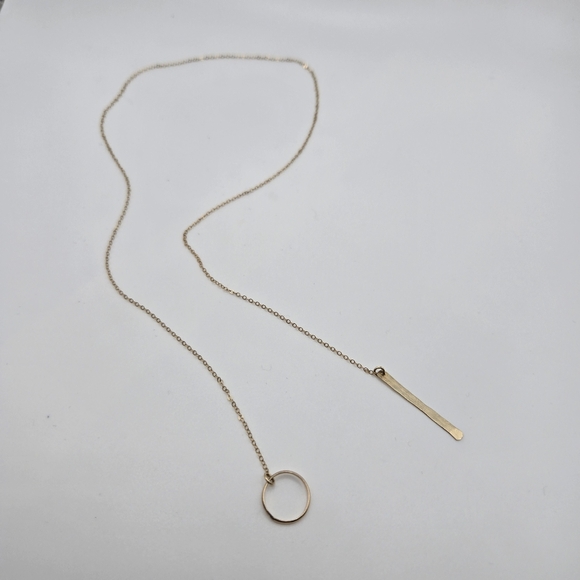 Vintage Gold Tone Delicate Chain Lariat Choker Necklace Dainty aesthetic - Picture 4 of 6